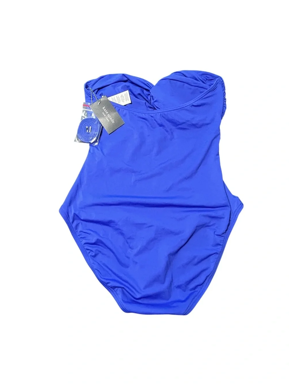 KATE SPADE blueberry blue bandeau one piece swimsuit size Medium $148 NWT